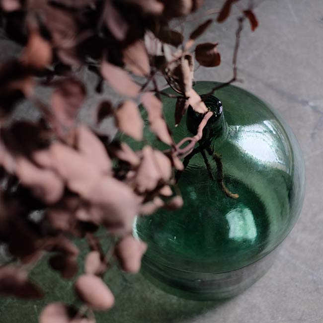 Aqua green demijohn bottle