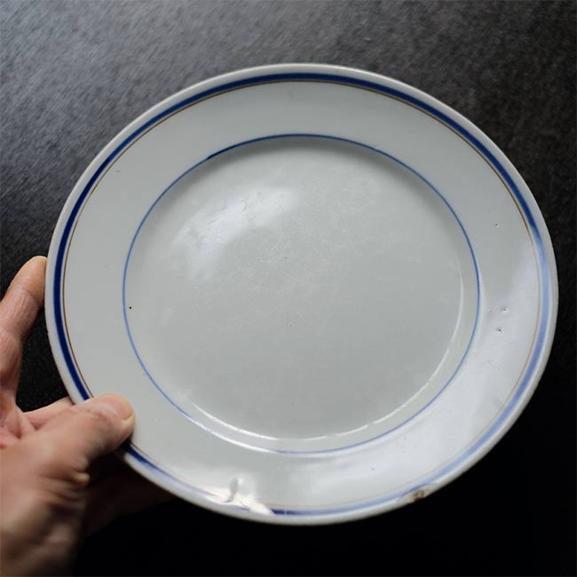 ブルーラインの中皿 φ21cm 訳あり