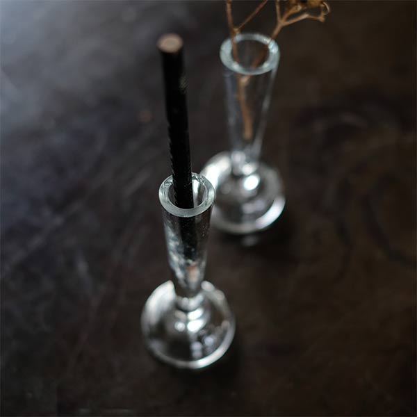 Glass brush holder