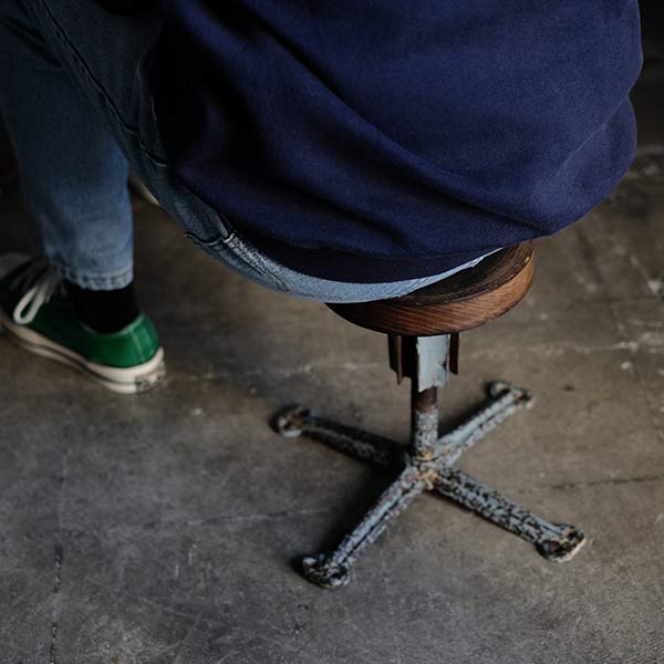Iron-legged stool