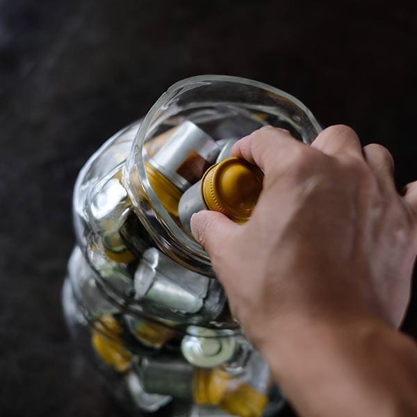 Maneki-neko glass bottle