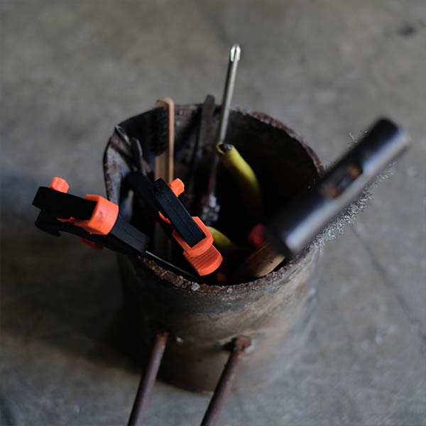 Pouring hot water for casting