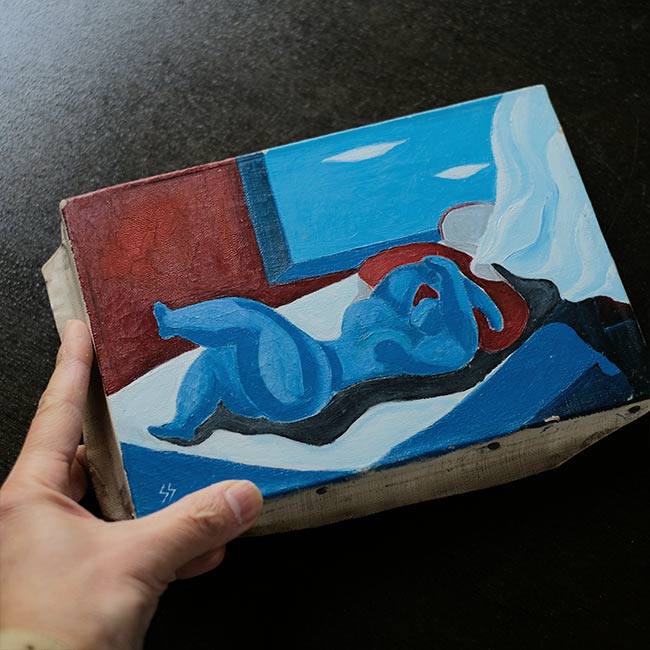 油彩画「横たわる女性」