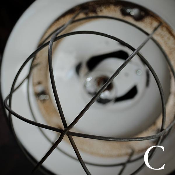 Enamel Factory Cage Light