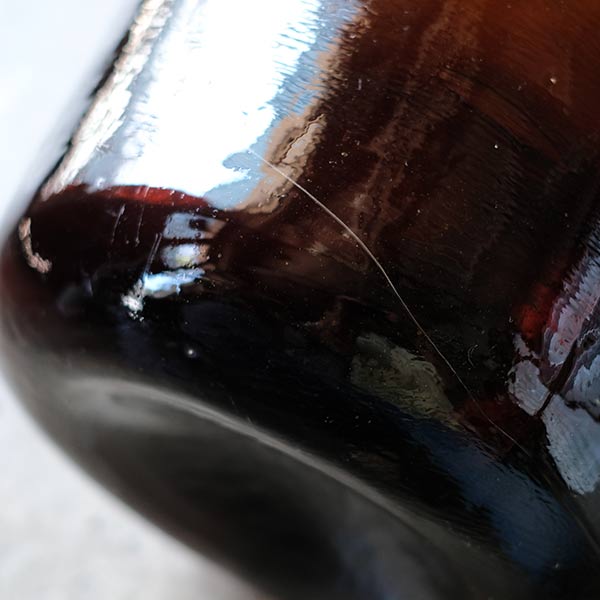 Amber demijohn bottle