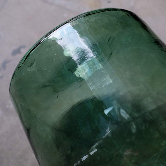 Aqua green demijohn bottle