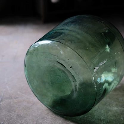 Aqua green demijohn bottle