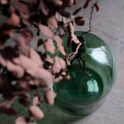 Aqua green demijohn bottle