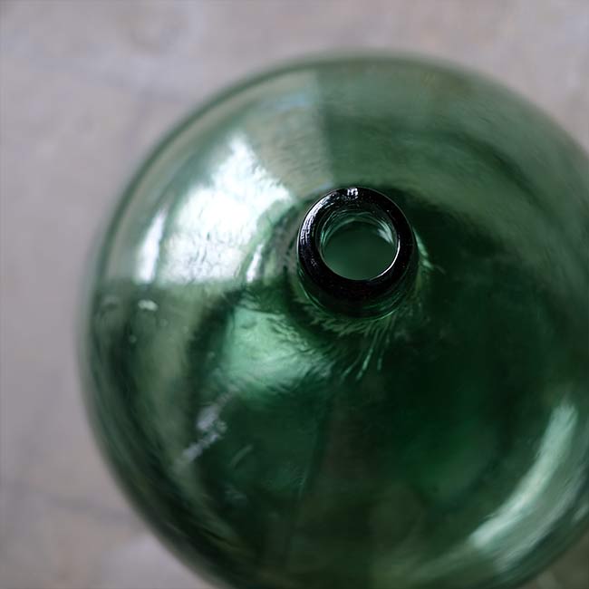 Aqua green demijohn bottle