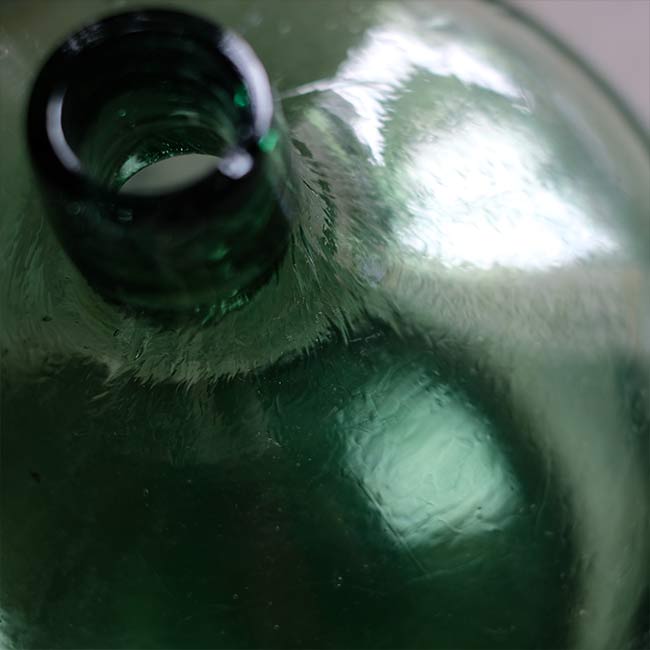 Aqua green demijohn bottle