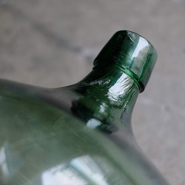Aqua green demijohn bottle