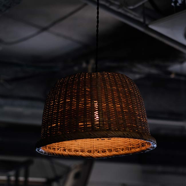 Bamboo shade pendant light