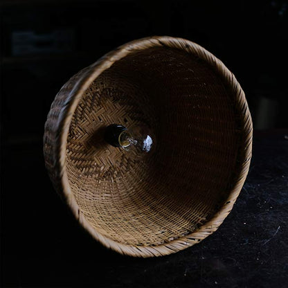 Bamboo shade pendant light