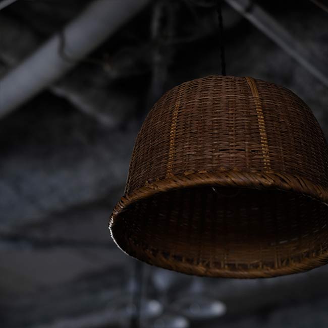 Bamboo shade pendant light
