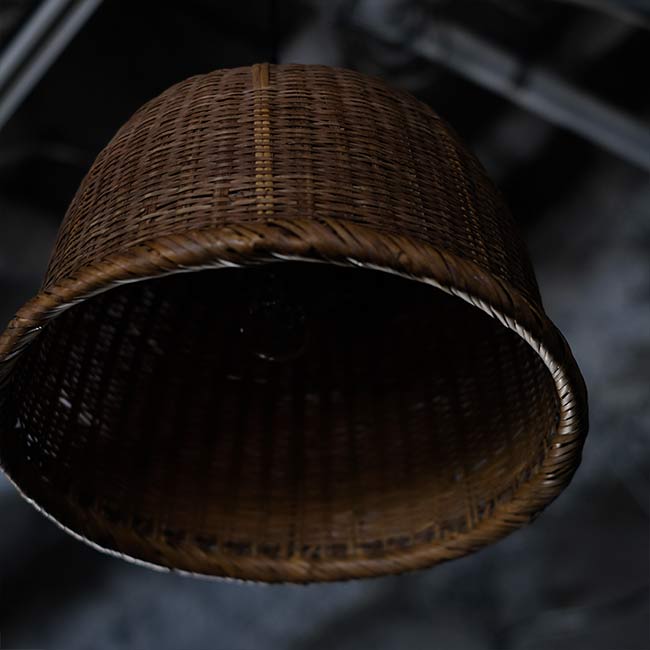 Bamboo shade pendant light