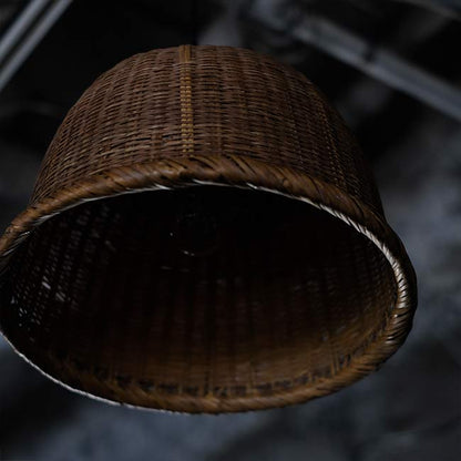 Bamboo shade pendant light