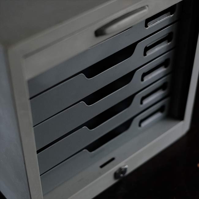 Steel shutter door drawer (A4, 5 drawers)
