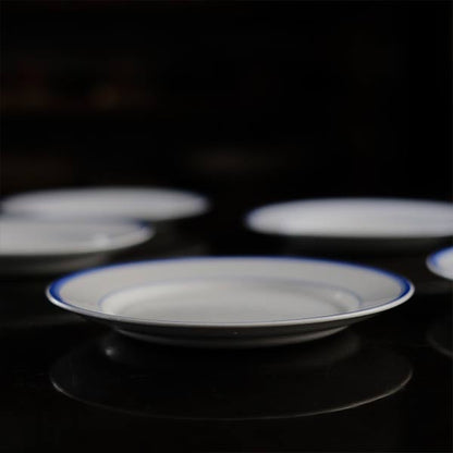 BEST IRONSTONE（日本硬質陶器）ブルーラインの皿 φ18cm