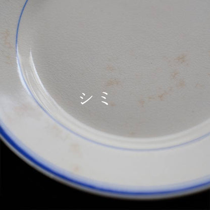 BEST IRONSTONE（日本硬質陶器）ブルーラインの皿 φ18cm