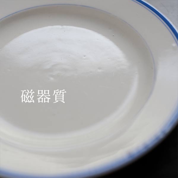 BEST IRONSTONE（日本硬質陶器）ブルーラインの皿 φ18cm
