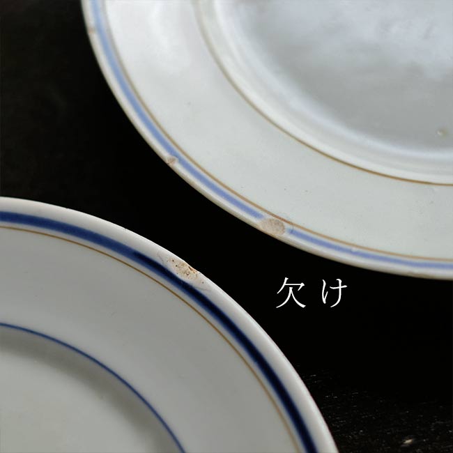 ブルーラインの中皿 φ21cm 訳あり