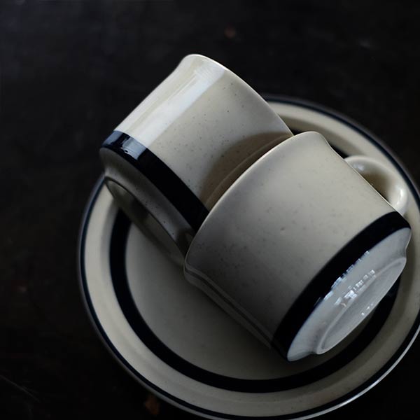 Stoneware cup and saucer