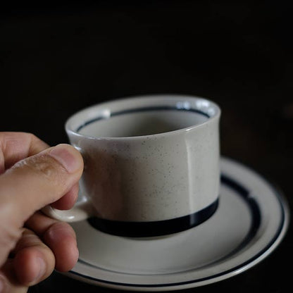 Stoneware cup and saucer