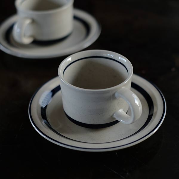 Stoneware cup and saucer