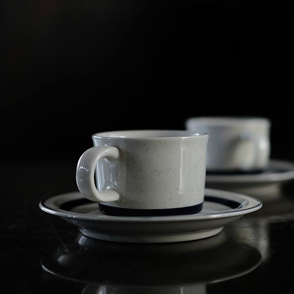 Stoneware cup and saucer