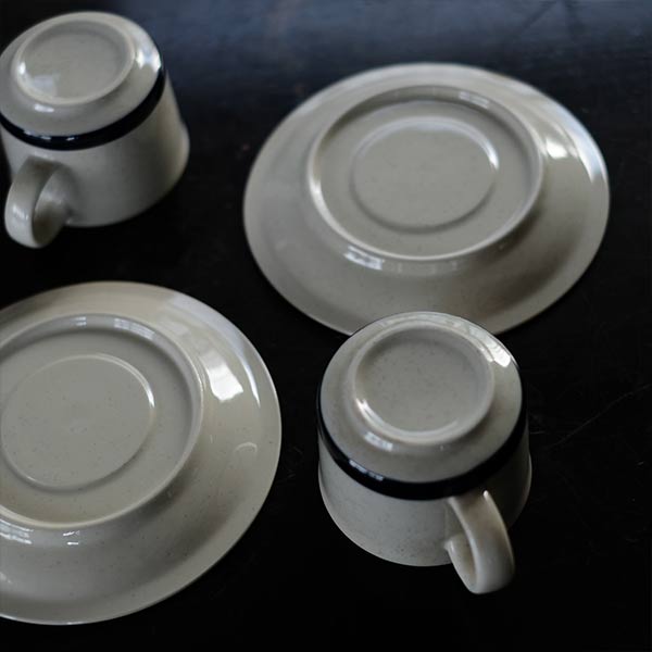 Stoneware cup and saucer