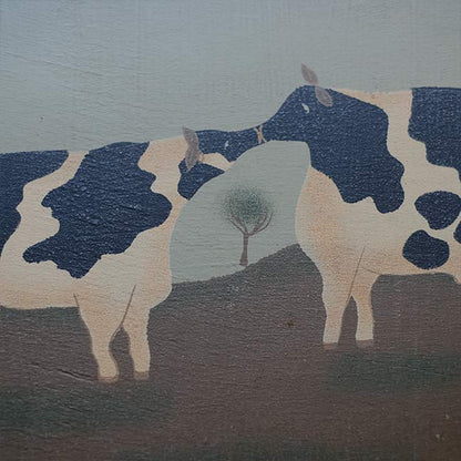 KISSING COWS 持ち手付きトレー