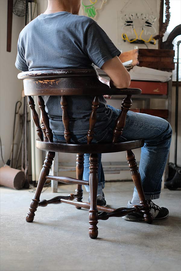 ETHAN ALLEN 肘掛け付きパブチェア