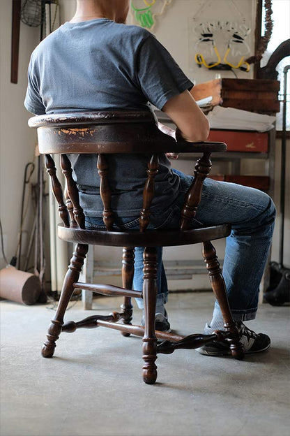 ETHAN ALLEN 肘掛け付きパブチェア