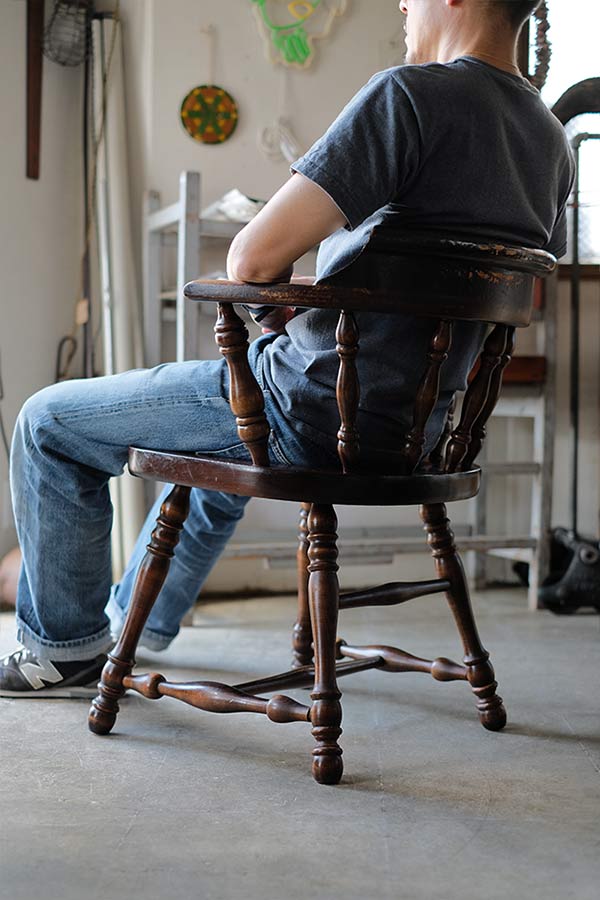 ETHAN ALLEN 肘掛け付きパブチェア