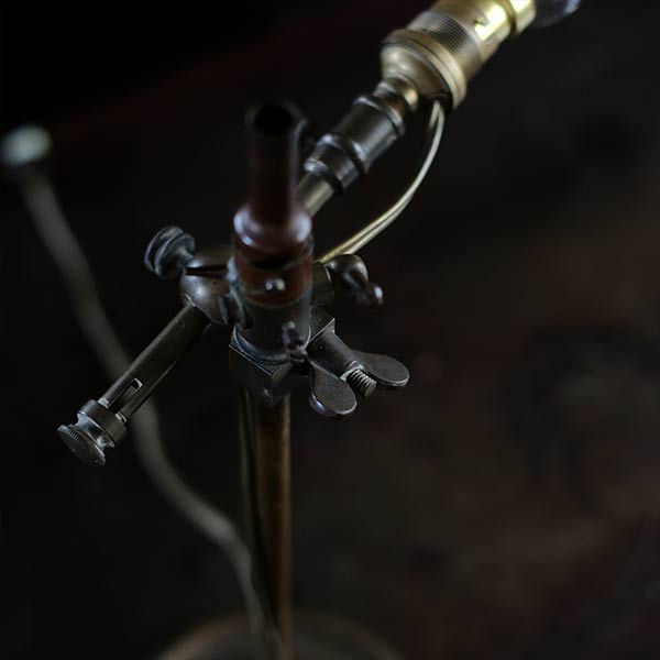 French brass standing lamp