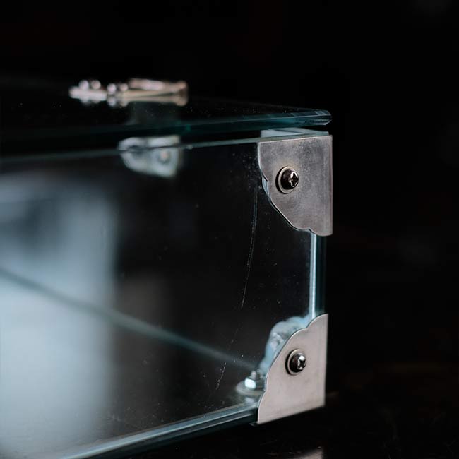 Glass showcase with lid