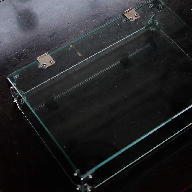 Glass showcase with lid