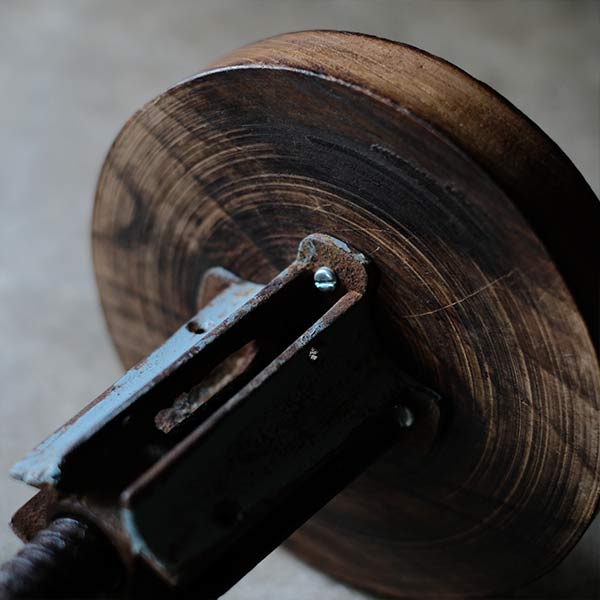 Iron-legged stool