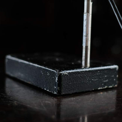 A stand lamp made from laboratory equipment