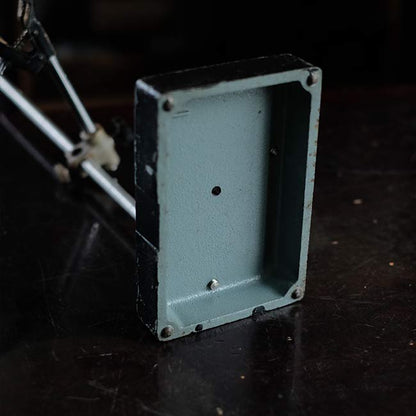 A stand lamp made from laboratory equipment