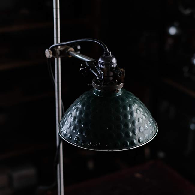 A stand lamp made from laboratory equipment