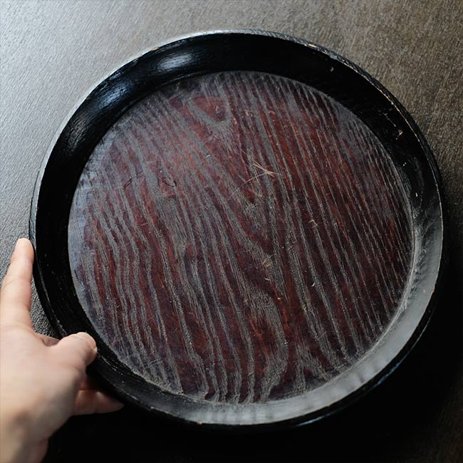 漆塗 丸盆