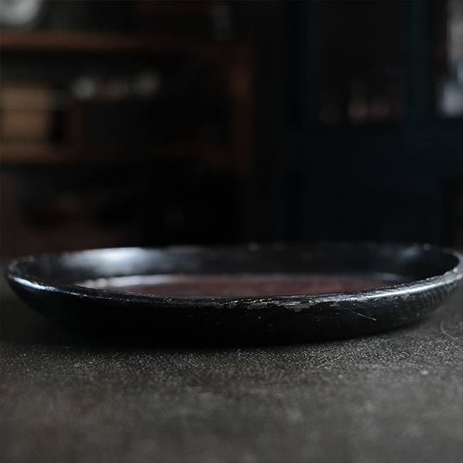漆塗 丸盆