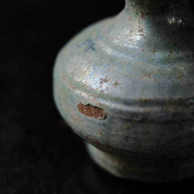 Silvered green-glazed Han dynasty vase