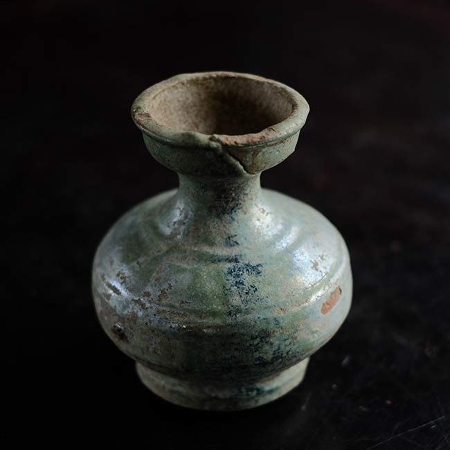 Silvered green-glazed Han dynasty vase