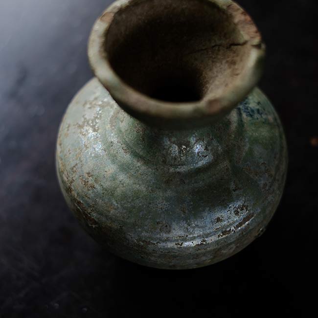Silvered green-glazed Han dynasty vase