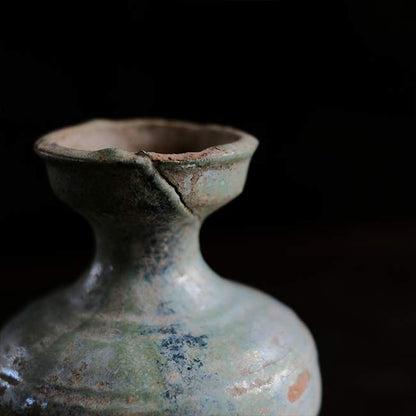 Silvered green-glazed Han dynasty vase