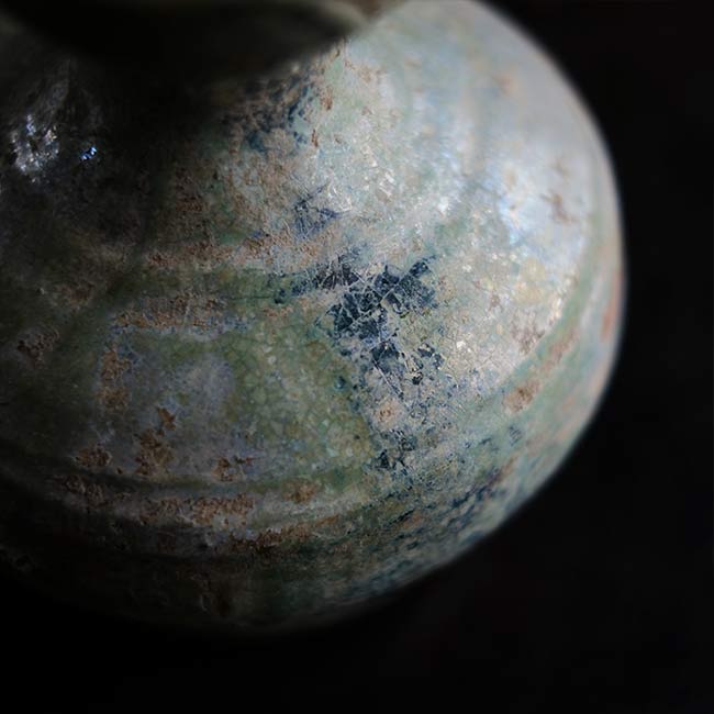 Silvered green-glazed Han dynasty vase