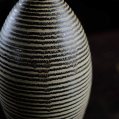 Sake bottle with circular line design