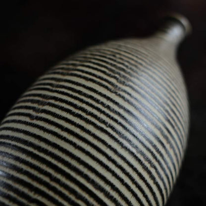 Sake bottle with circular line design
